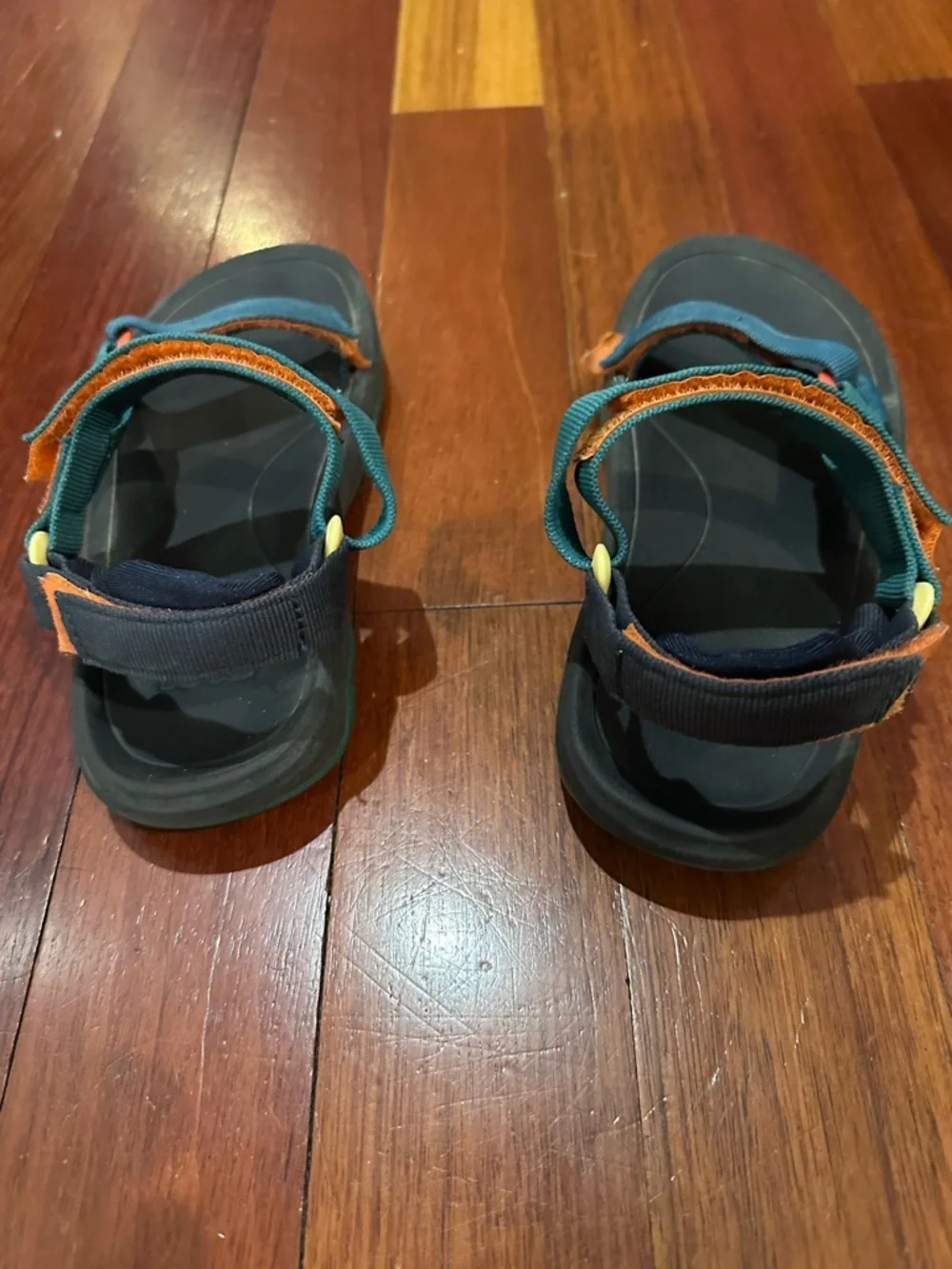 Kids Teva Teal and Orange Adjustable Outdoor Sandals